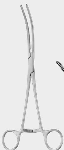 Затискач атравматичний ПОТС (POTTS), 27 см (cm), вигнутий